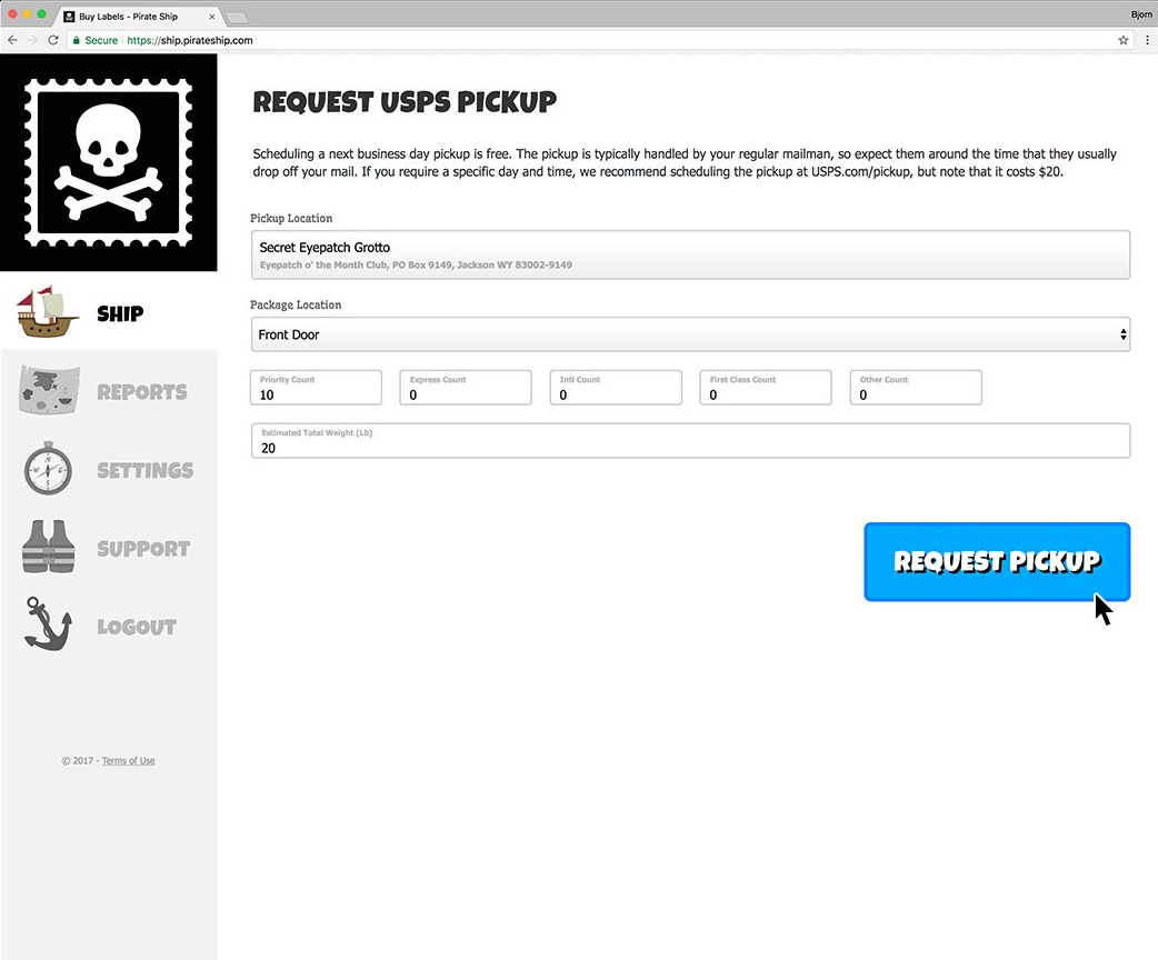 screenshot of Pirate Ship